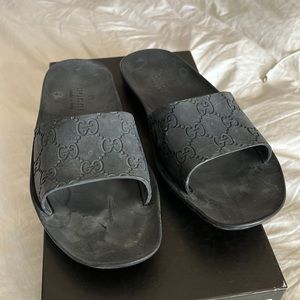 Vintage Gucci Black Rubber Slides size 6